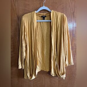 torrid Mustard Open-Front Draped Cardigan